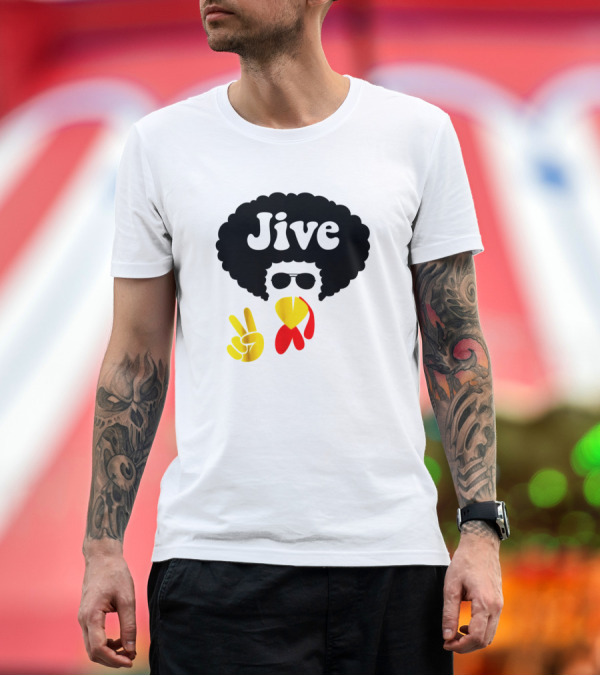 Premium T-Shirt: Jive Turkey Peace Sign Face Afro T-Shirt Jive Turkey Peace Sign Face Afro T-Shirt