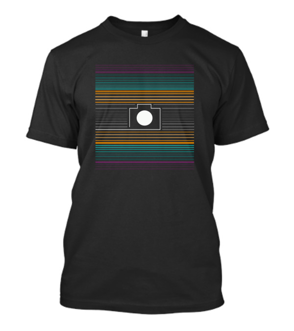 Photographer Camera With Cool Colored Stripe T-Shirt