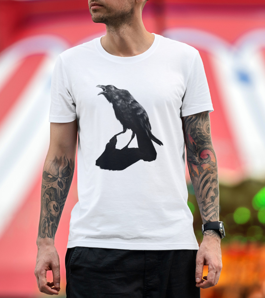 Raven Bird Shadow Black T-Shirt