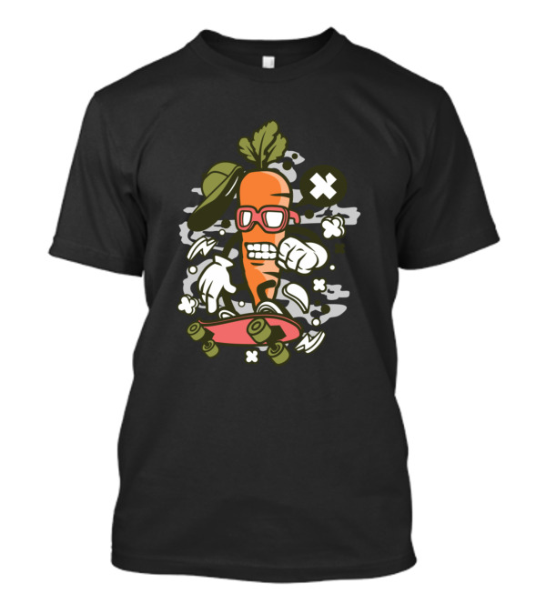 Carrot Skater Goggles And Gloves With Cap And Skateboard Comic T-Shirt