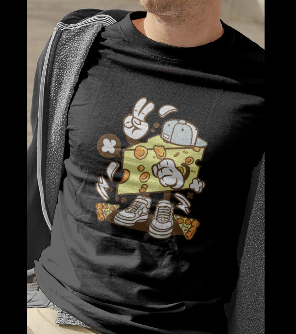 Cheese Pizza Sneakers Animated Characters Comics Pop Culture T-Shirt