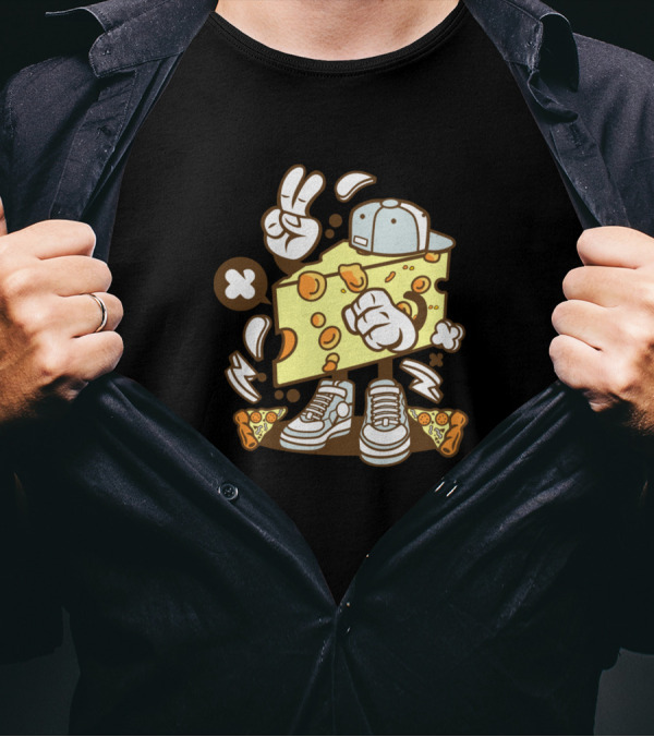 Cheese Pizza Sneakers Animated Characters Comics Pop Culture T-Shirt