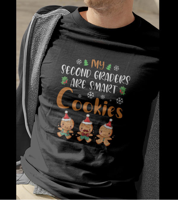 My Second Graders Are Smart Cookies Gingerbread Christmas Snowflakes T-Shirt