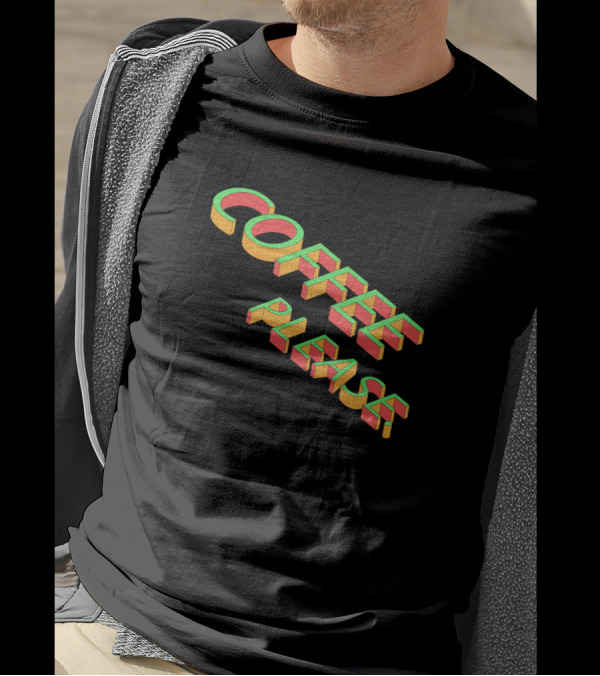 Simple Isometric Coffee Please Retro 3D Text T-Shirt