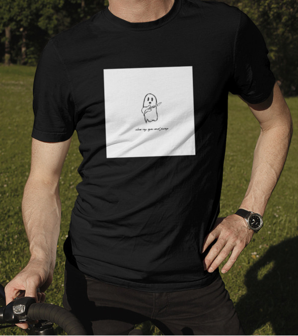 Sunset Curve Reggie Close My Eyes And Jump Ghost Drawing Jatp T-Shirt