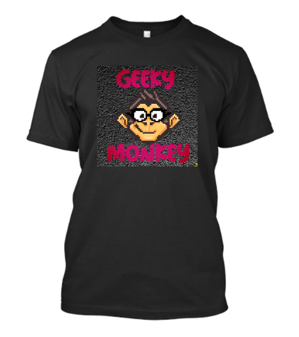 Geeky Monkey Pixel Art Nerd T-Shirt