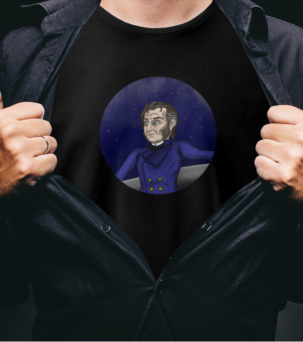 Javert Character Blue Coat Night Sky Stars T-Shirt