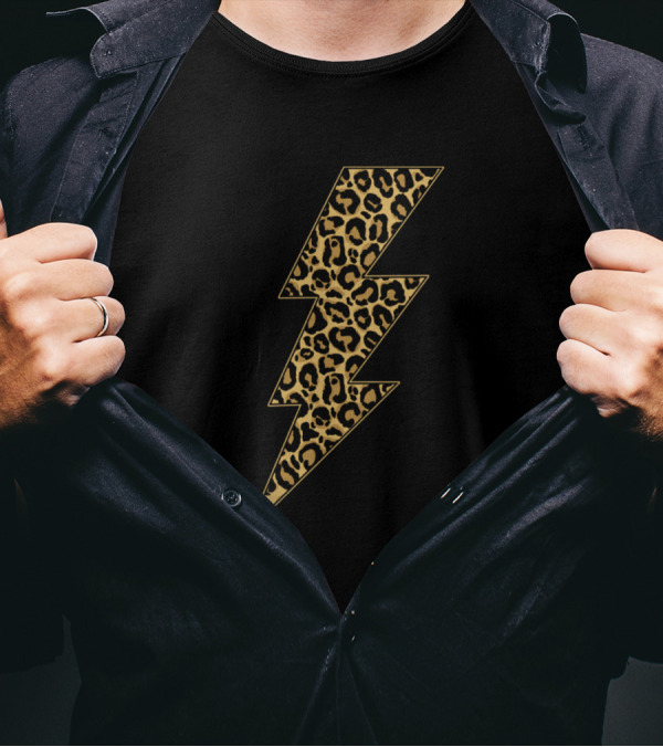 Lightning Bolt With Leopard Print T-Shirt
