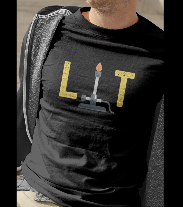Lit Funny Laboratory Bunsen Burner Micro Laboratory Science T-Shirt