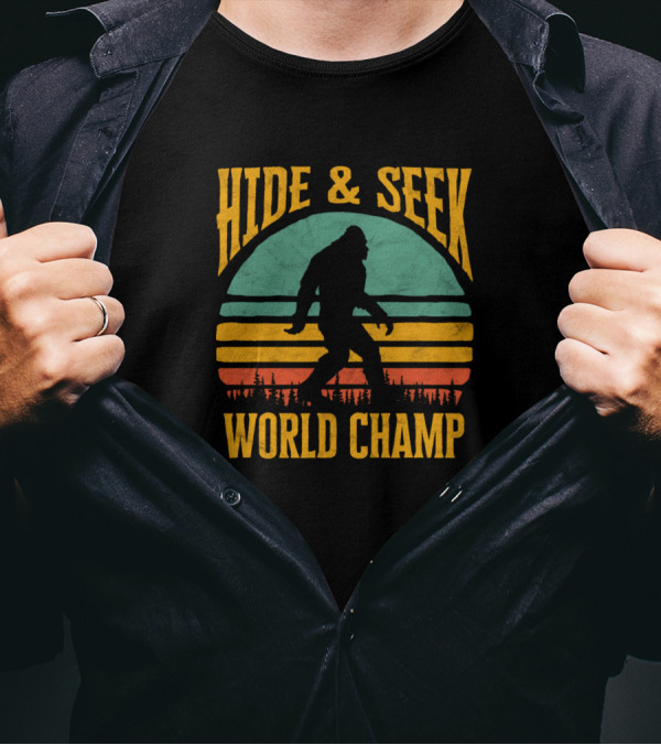 Hide And Seek World Champ Bigfoot Silhouette 70s T-Shirt
