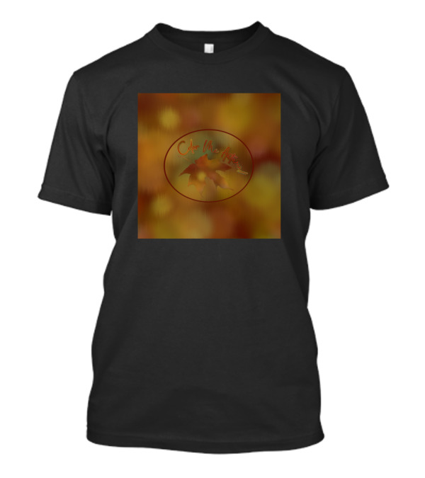 Color Me Autumn Oval With Background Leaves T-Shirt