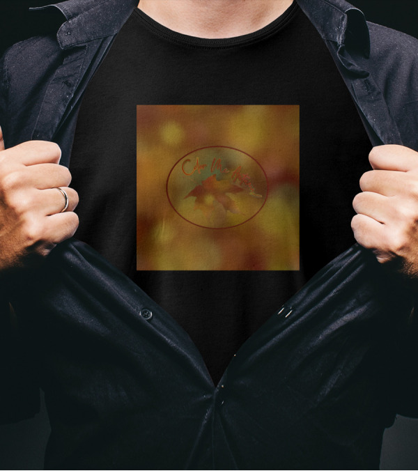 Color Me Autumn Oval With Background Leaves T-Shirt