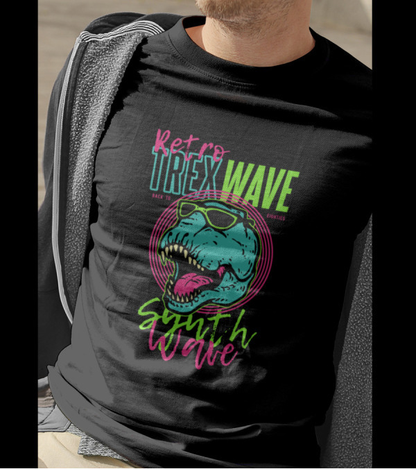 Retro T-Rex Wave Back To Eighties Synth Wave T-Shirt