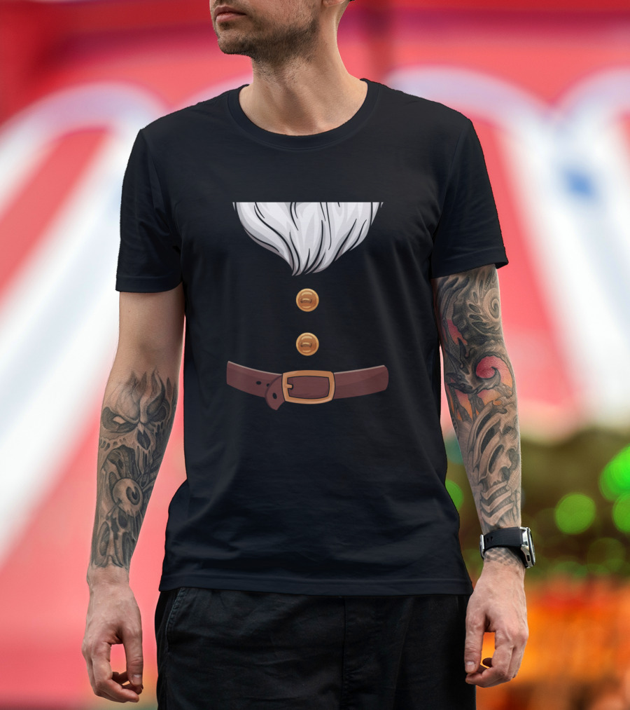 Dwarf Costume Unique Idea with Beard and Buttons for Dwarf Match T-Shirt