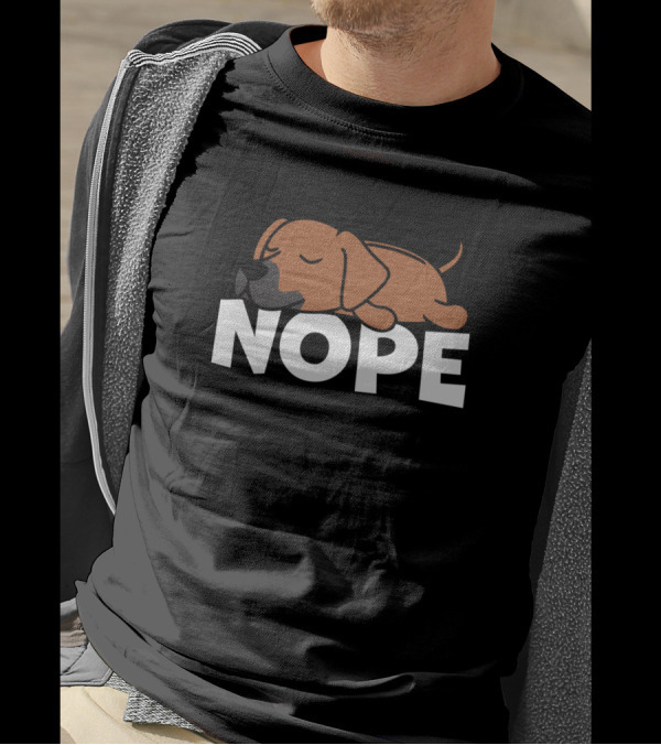 Nope Lazy Sleeping Rhodesian Ridgeback Dog T-Shirt