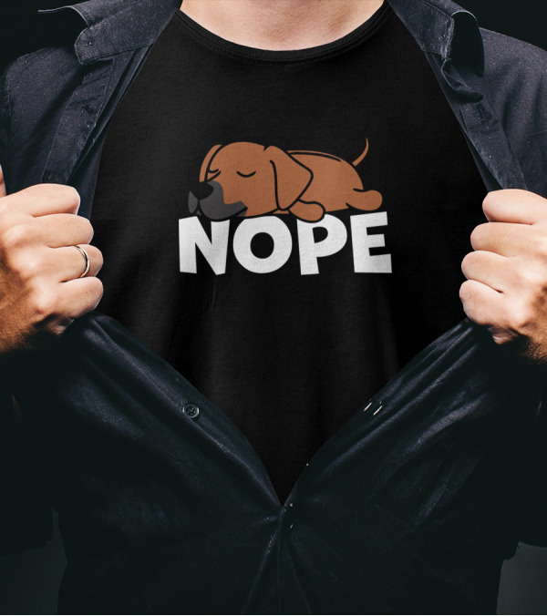 Nope Lazy Sleeping Rhodesian Ridgeback Dog T-Shirt