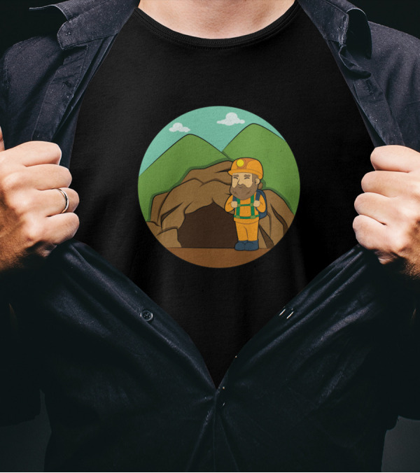 Warning May Spontaneously Talk About Spelunking Cave Explorer T-Shirt