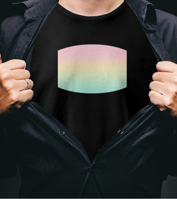 Gradient Pastel Spectrum Rectangle T-Shirt