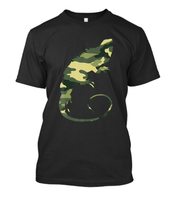 Military Camouflage Chameleon Lizard Print Veteran Men US T-Shirt