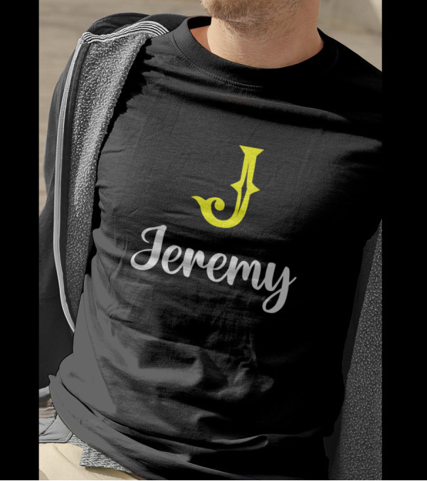 Jeremy Initial J Yellow Lettering T-Shirt