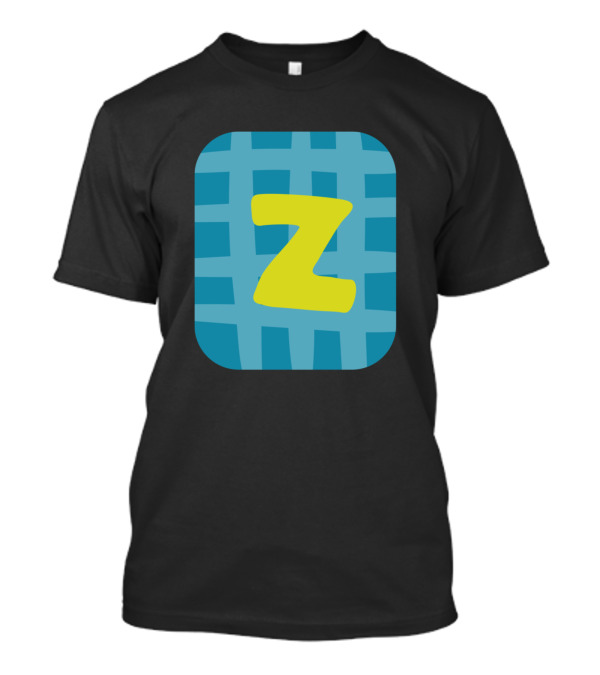 Z Blue Grid Background Colorful Square Alphabet Letters T-Shirt