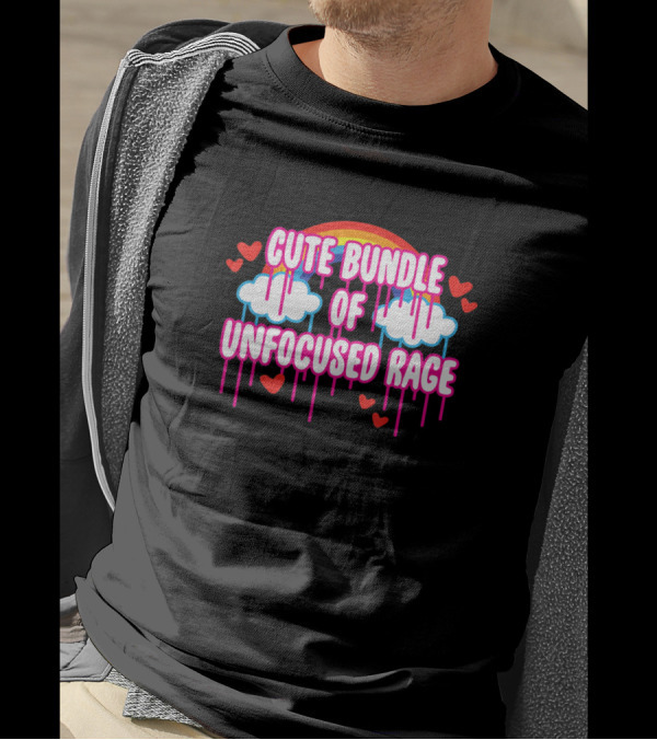 Cute Bundle Of Unfocused Rage Rainbow Clouds Dripping Hearts T-Shirt