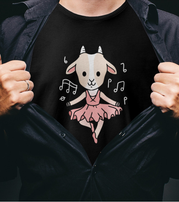 Ballet Dancing Goat With Musical Notes T-Shirt
