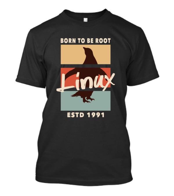 Born To Be Root Linux ESTD 1991 Retro Penguin T-Shirt