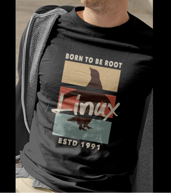 Born To Be Root Linux ESTD 1991 Retro Penguin T-Shirt