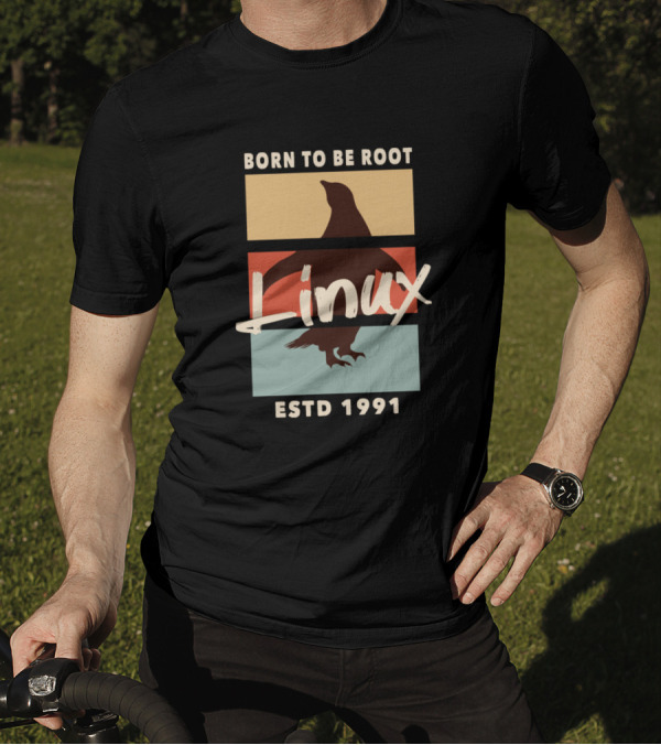 Born To Be Root Linux ESTD 1991 Retro Penguin T-Shirt