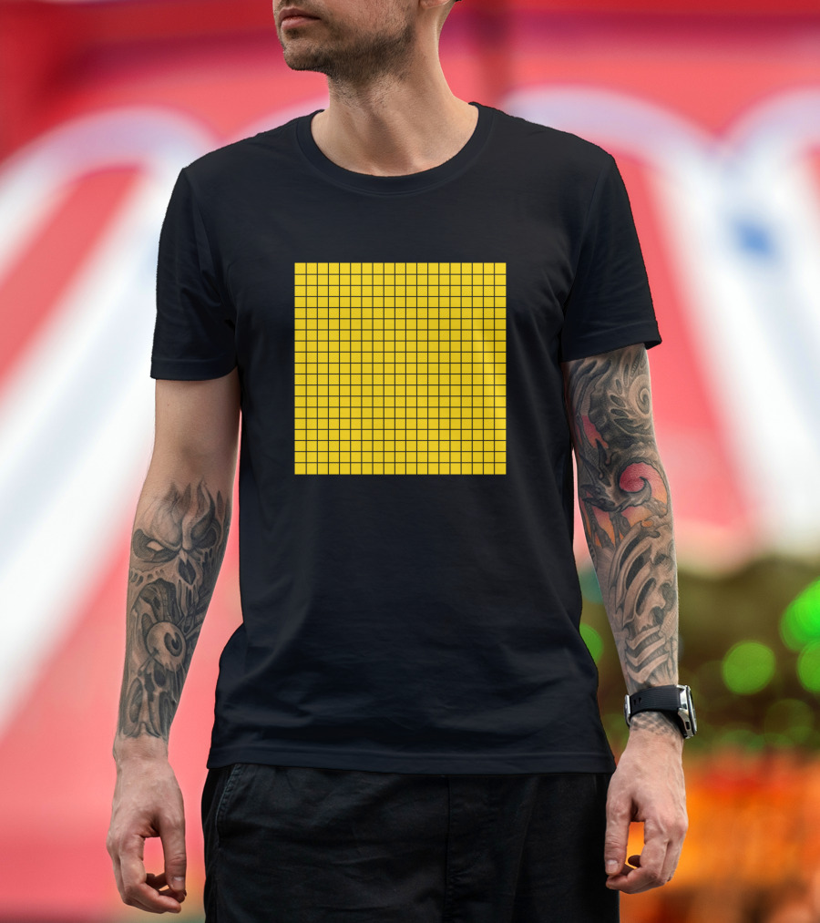 Yellow Math Grid Graph Paper Square T-Shirt
