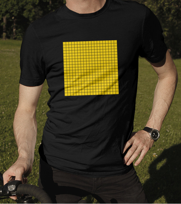 Yellow Math Grid Graph Paper Square T-Shirt