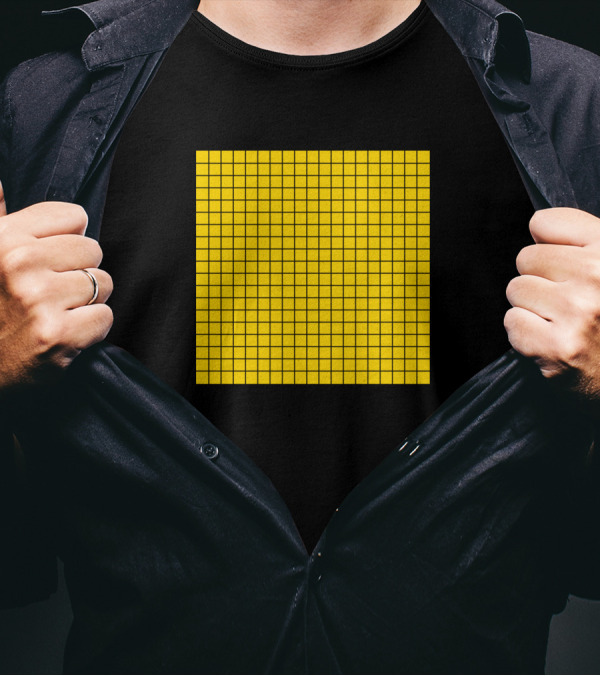 Yellow Math Grid Graph Paper Square T-Shirt