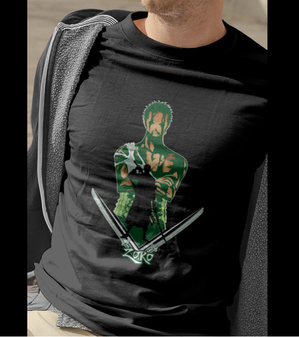 Roronoa Zoro After Timeskip Two Swords Green T-Shirt