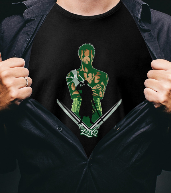 Roronoa Zoro After Timeskip Two Swords Green T-Shirt