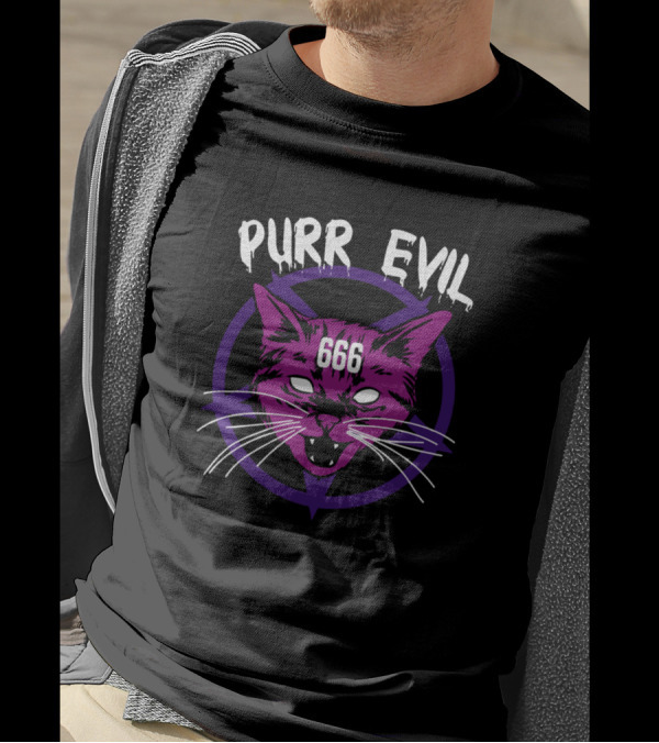 Purr Evil 666 Cat Essential Kitten Kitty T-Shirt