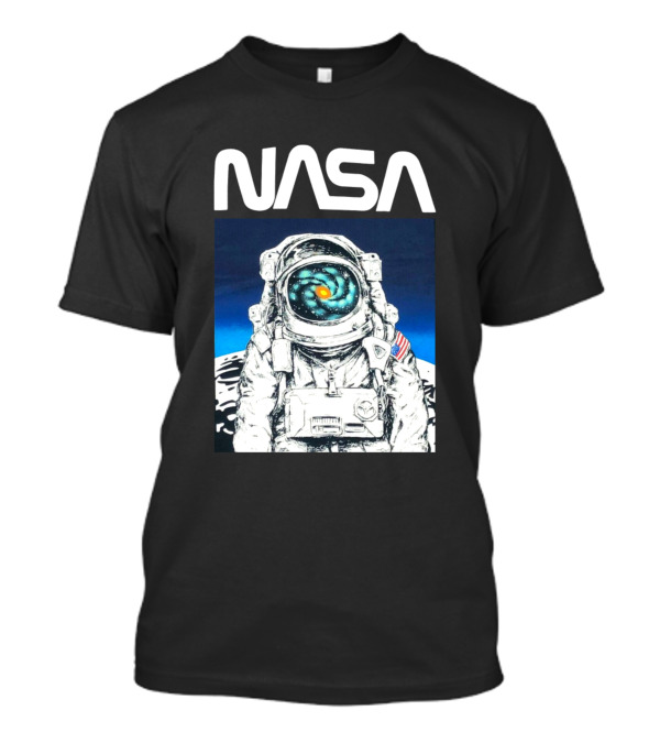 Nasa Astronaut Galaxy Helmet Moon Landing Outer Space T-Shirt