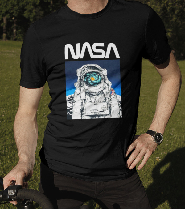 Nasa Astronaut Galaxy Helmet Moon Landing Outer Space T-Shirt
