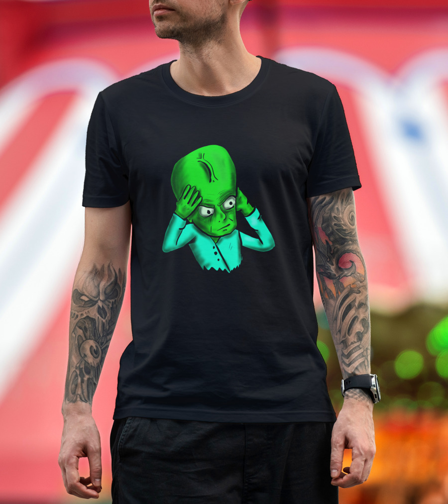 Brain Attack Alien Holding Head T-Shirt
