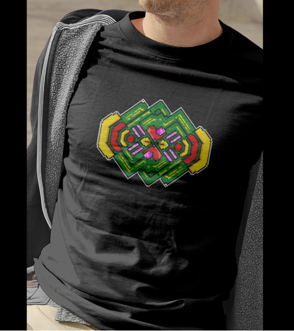 Connection With Luv Pixel Geometric Vibrant Abstract T-Shirt