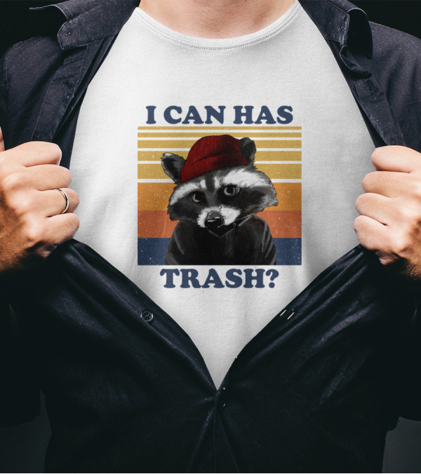 I Can Has Trash Funny Meme Cute Raccoon Vintage Hat T-Shirt