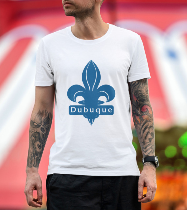 Premium T-Shirt: Dubuque Fleur-de-Lis Blue T-Shirt Dubuque Fleur-de-Lis Blue T-Shirt