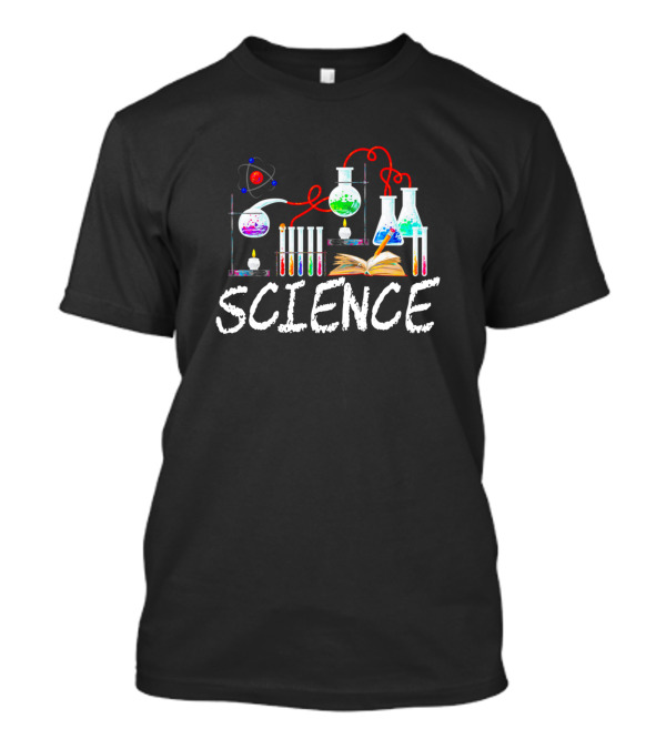 Science Colorful Laboratory Chemistry Equipment And Atom T-Shirt