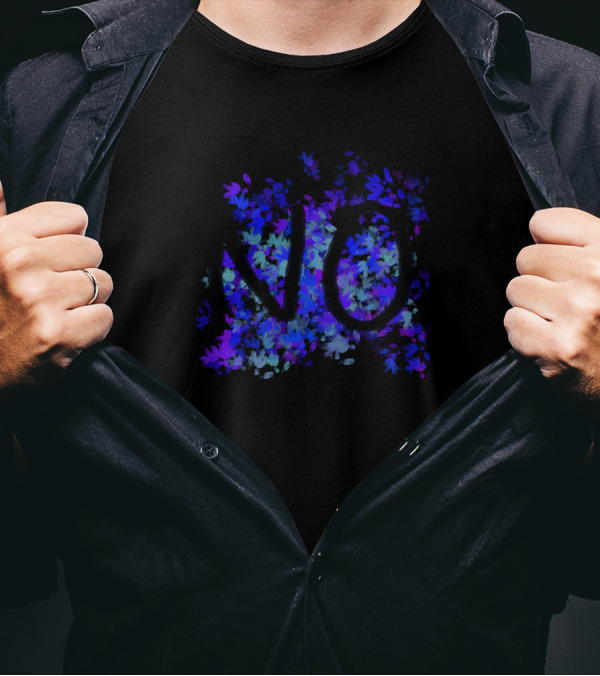 NO Textart Vibrant Brushstroke Blue Purple T-Shirt
