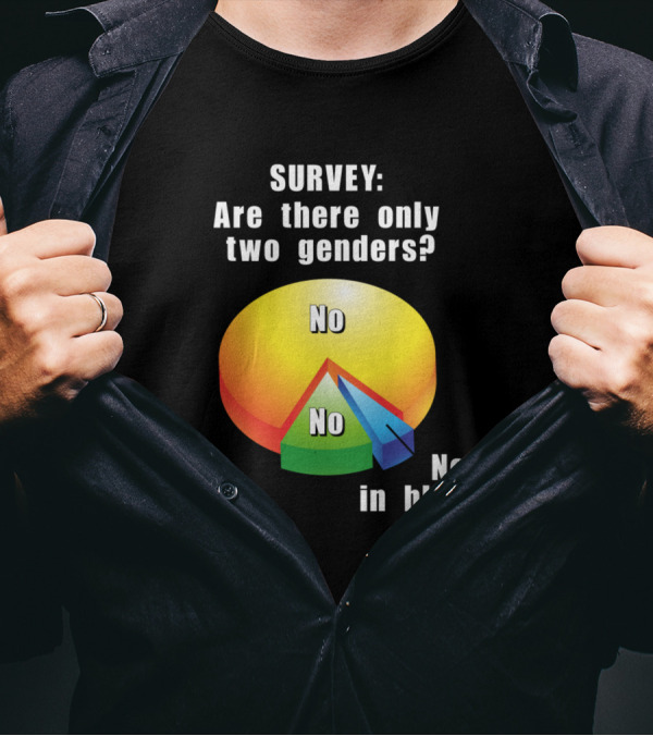 Survey Are There Only Two Genders No No No In Blue T-Shirt