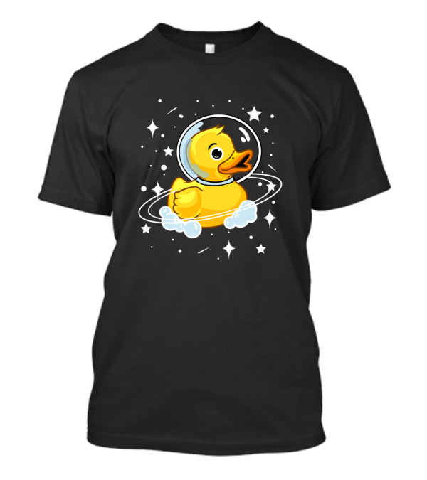 Duck Astronaut In Space Surrounded By Stars And Clouds T-Shirt
