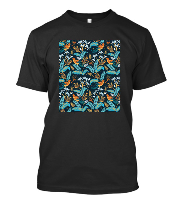 Foliage With Birds And Leaf T-Shirt