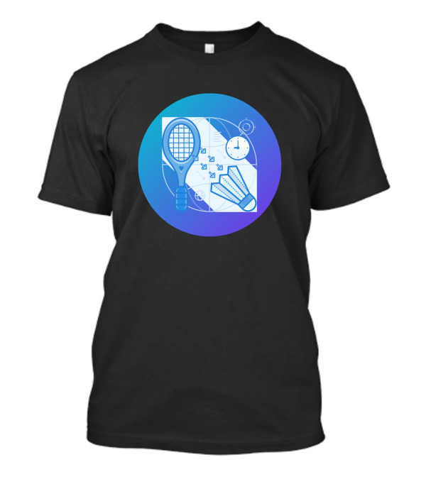 How To Serve In Badminton Racket Shuttlecock Strategy Clock Blueprint T-Shirt