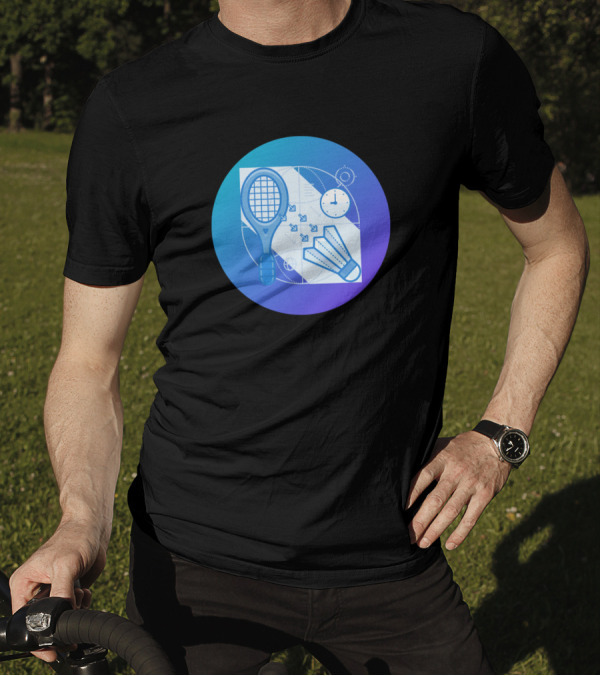 How To Serve In Badminton Racket Shuttlecock Strategy Clock Blueprint T-Shirt