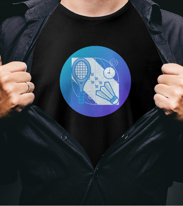 How To Serve In Badminton Racket Shuttlecock Strategy Clock Blueprint T-Shirt